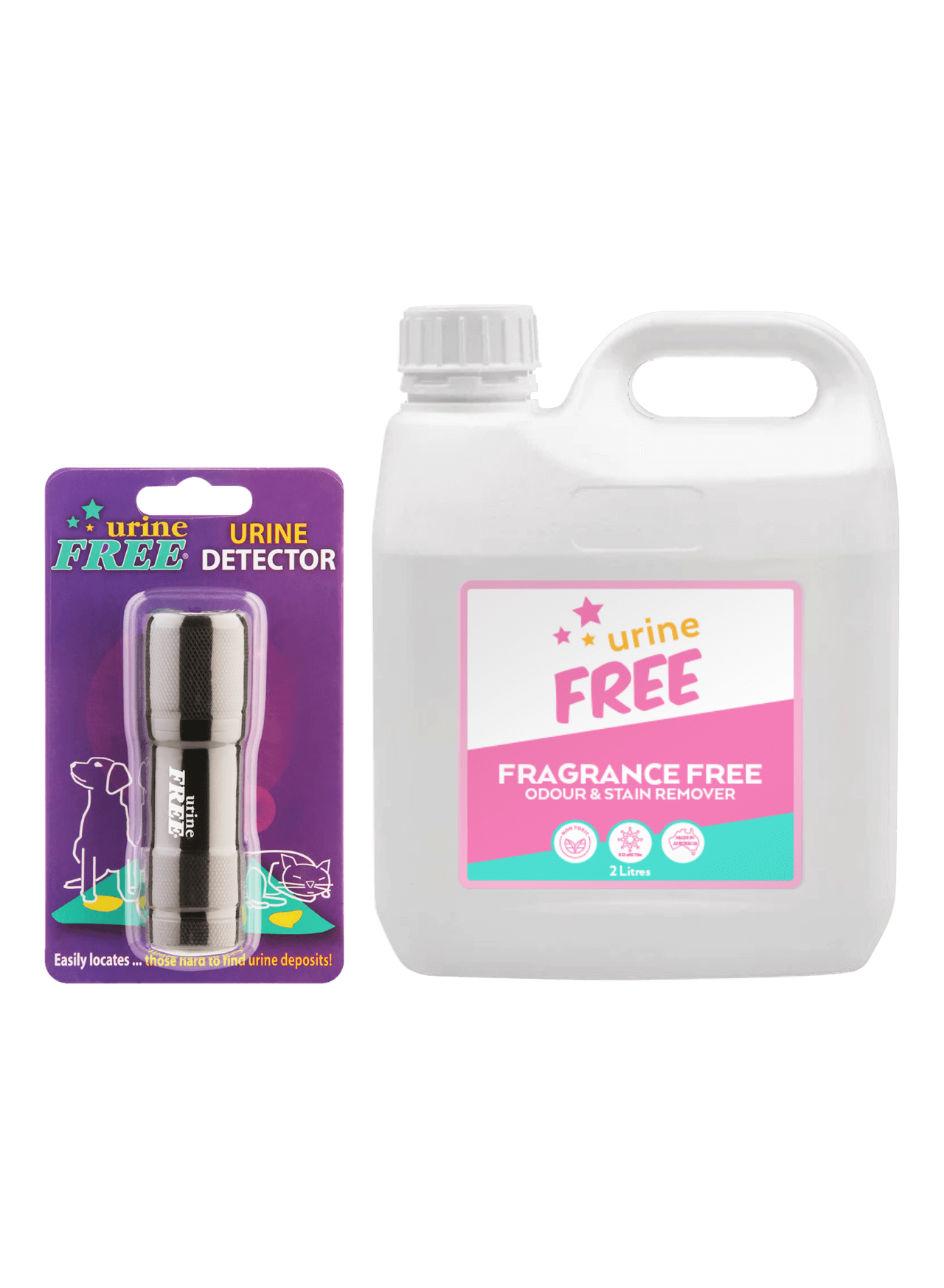 Fragrance Free Urine Stain & Odour Remover Medium Refill & Urine Detector
