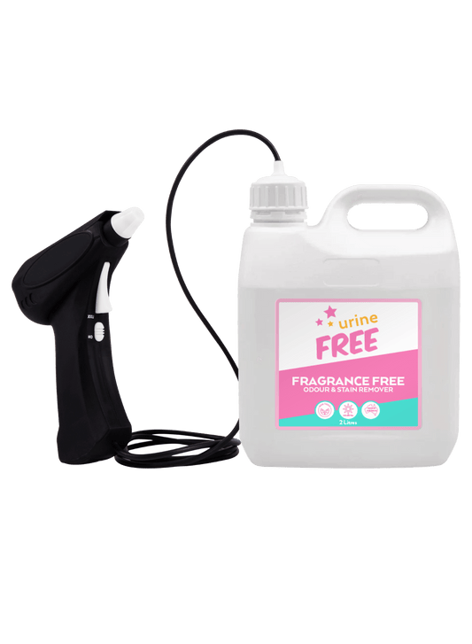 Fragrance Free Urine Stain & Odour Remover Medium Bottle & Battery Sprayer