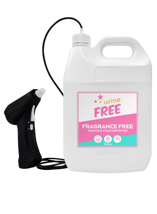 Fragrance Free Urine Stain & Odour Remover Large Bottle & Battery Sprayer