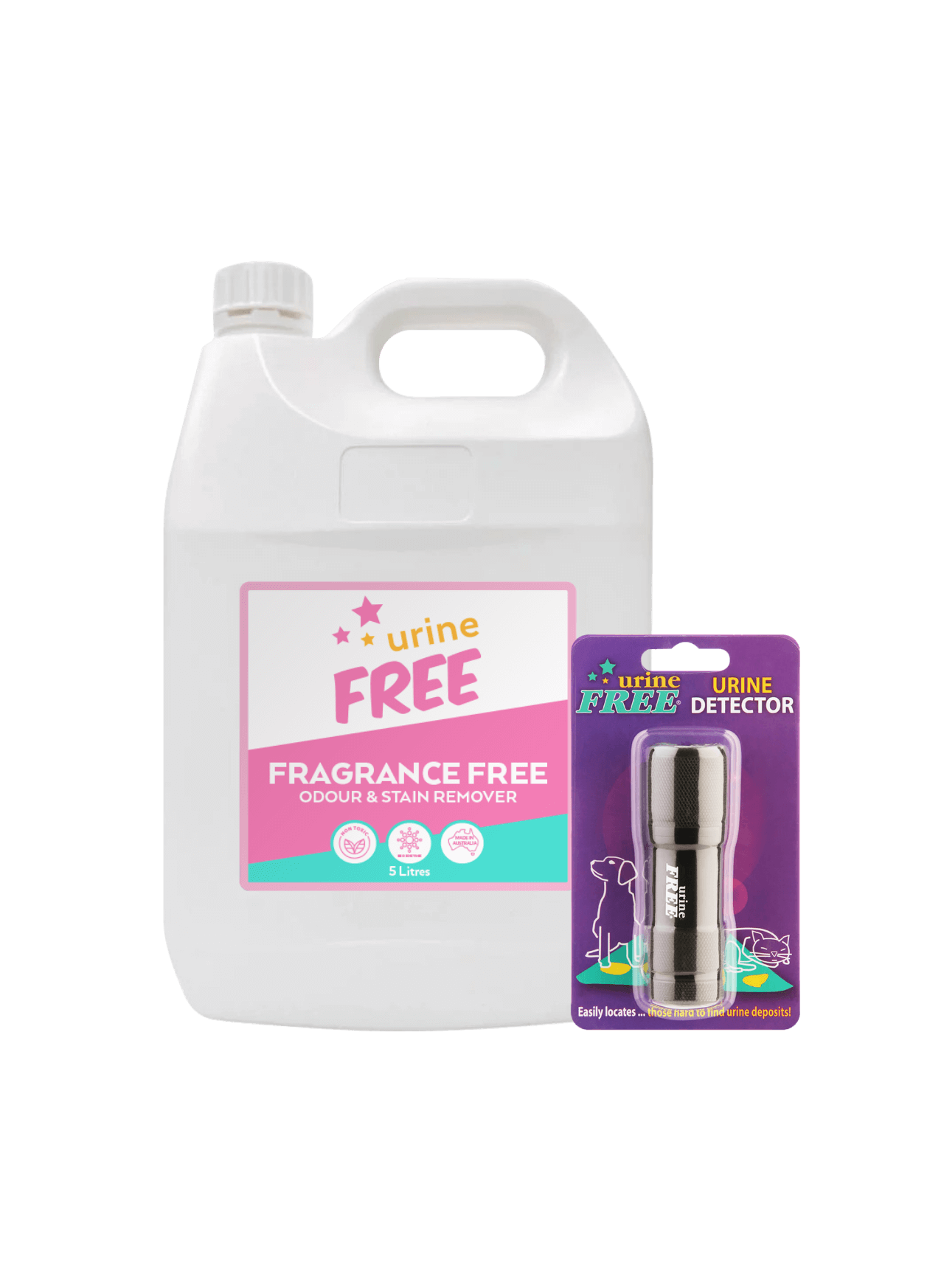 Fragrance Free Urine Stain & Odour Remover Large Refill & Urine Detector