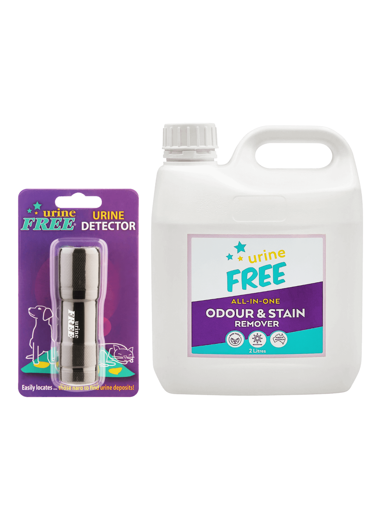 Urine Stain & Odour Remover Medium Refill Bottle & Urine Detector