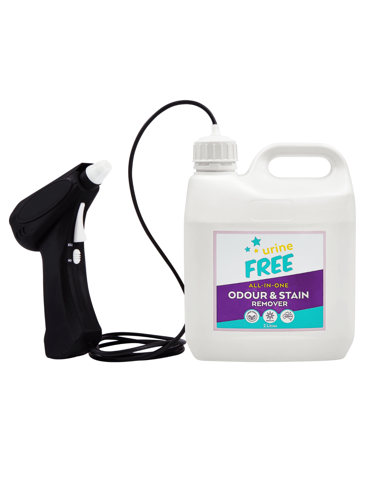 Urine Stain & Odour Remover Medium Bottle & Battery Sprayer