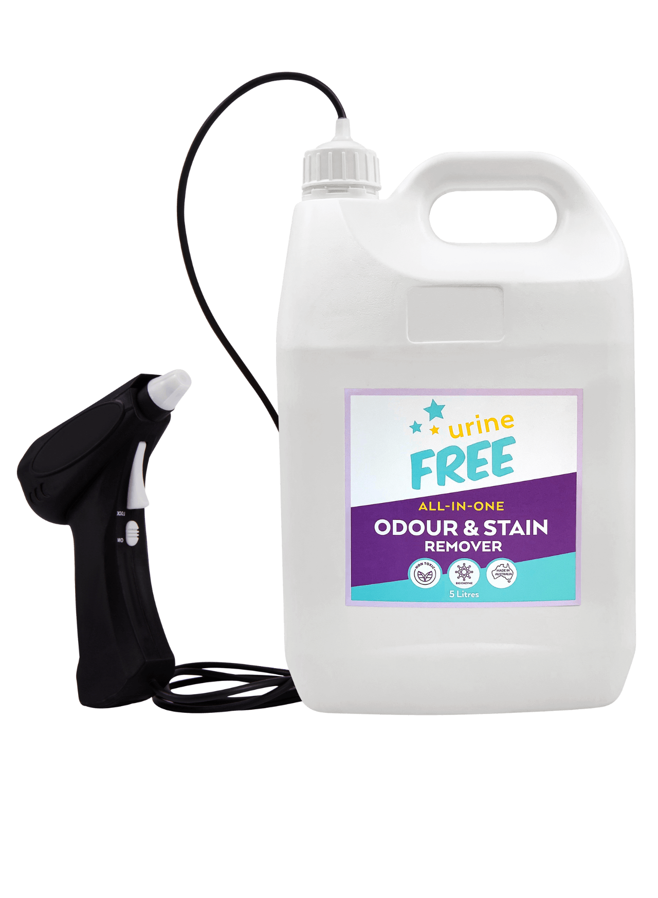 Urine Stain & Odour Remover Large Refill Bottle & Battery Sprayer