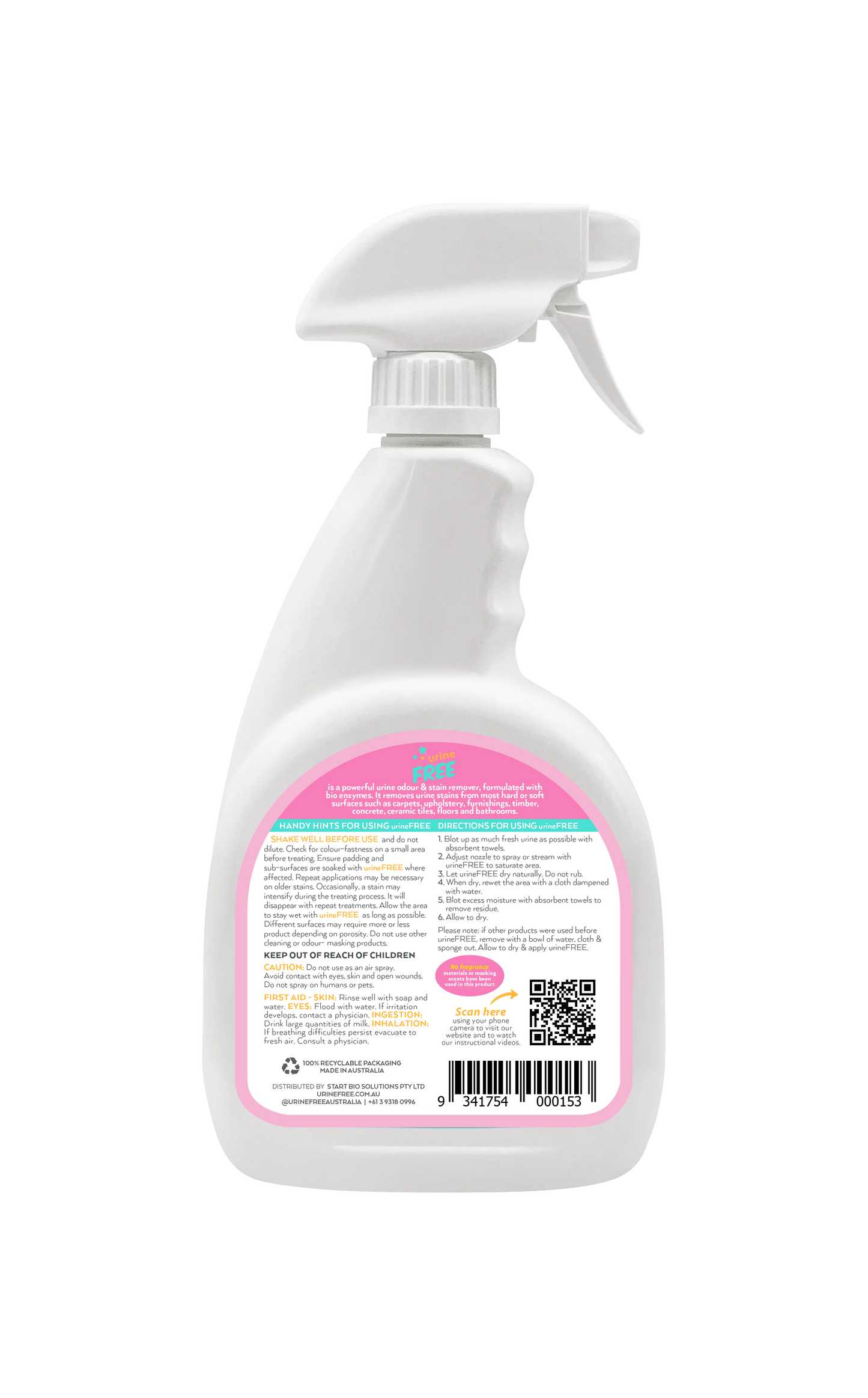 Fragrance Free Urine Stain & Odour Remover